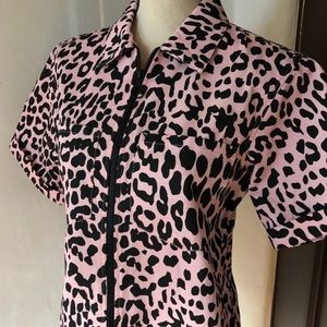 Lazy Oaf Pink Leopard Shirt Dress